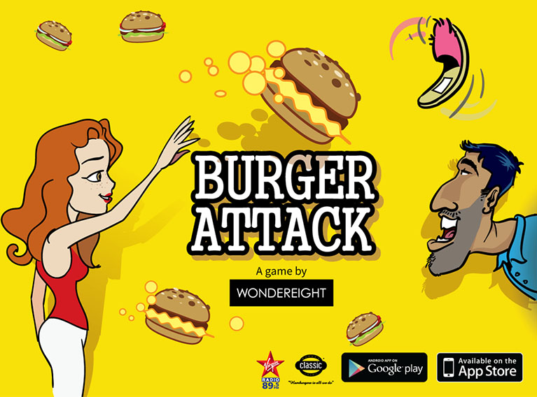 Burger Attack – Mobile Game Design & Development, Character Creation and Digital Plan