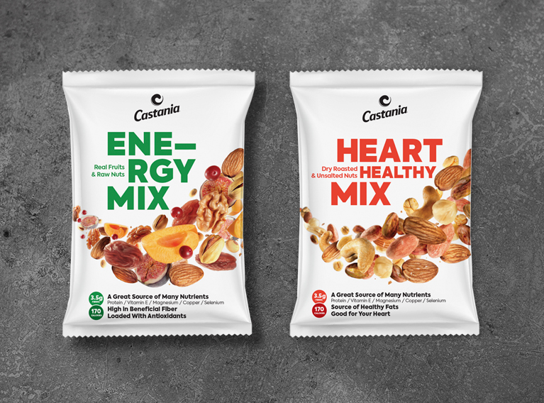 Castania – Brand Identity Uplift & New Packaging Design For Lebanese Roasted Nuts Brand