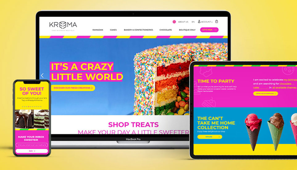 Kreema - eCommerce Website & Digital Comment Card For UAE Cake Shop