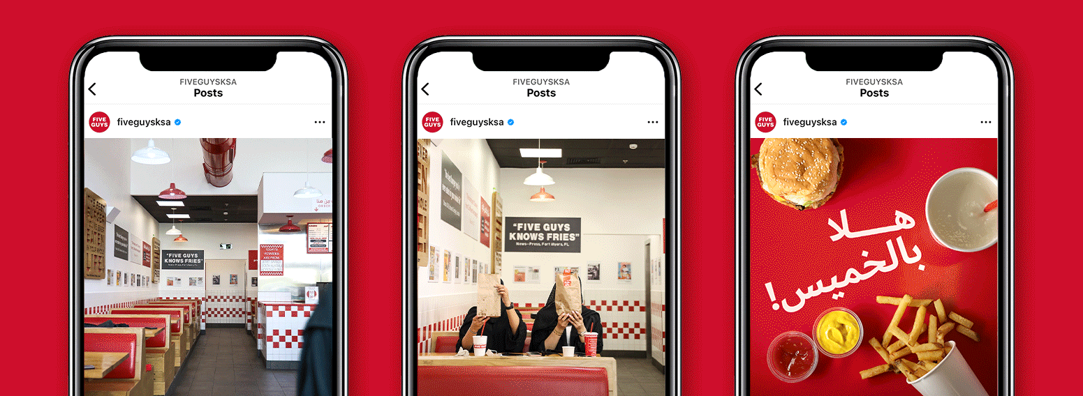 Five Guys Social Media Strategy & Content Creation for Saudi Arabia